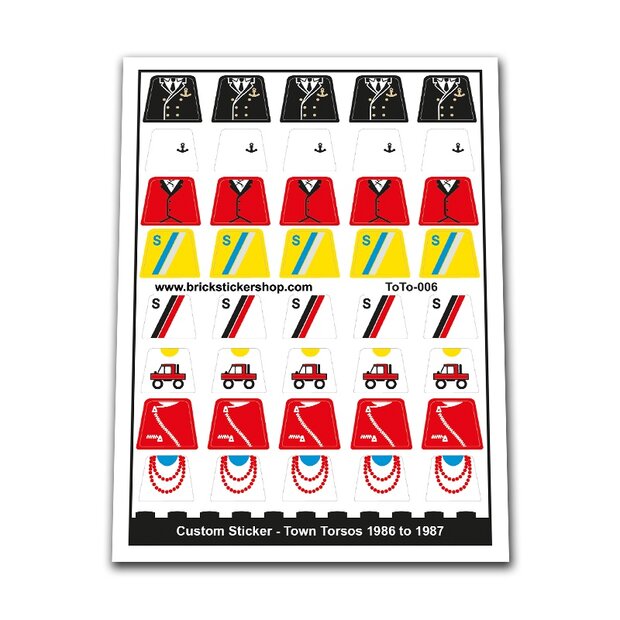 Custom Sticker - Town Torsos 1986 and 1987