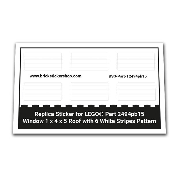 Custom Sticker - Window 1 x 4 x 5 Roof with 6 White Stripes Pattern