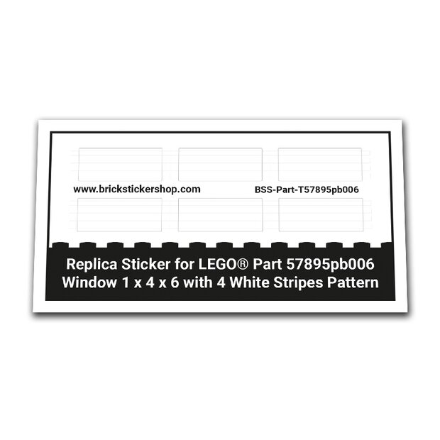 Custom Sticker - Window 1 x 4 x 6 with 4 White Stripes Pattern
