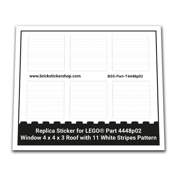 Custom Sticker - Window 4 x 4 x 3 Roof with 11 White Stripes Pattern