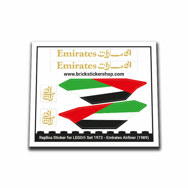 Replacement Sticker for Set 1973 - Emirates Airliner