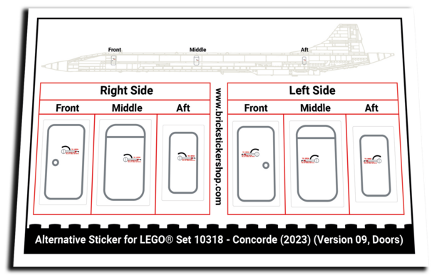 Alternative Sticker for Set 10318 - Concorde (Version 09, Doors)