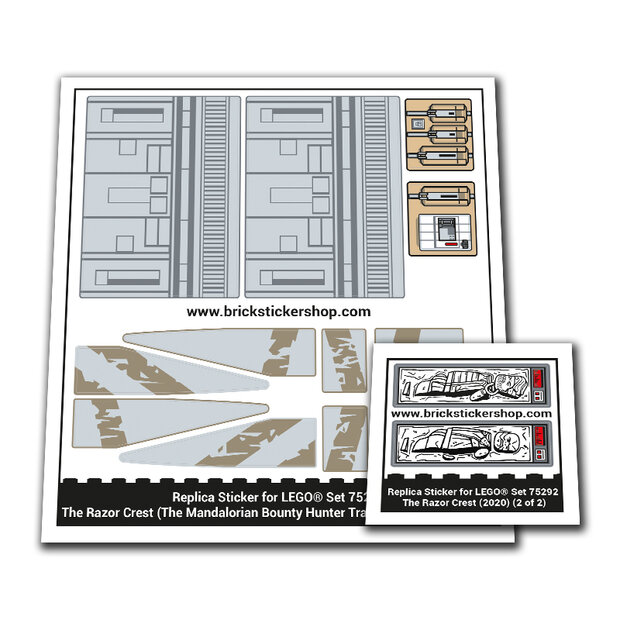 Replica Sticker voor Set 75292 - The Razor Crest (The Mandalorian Bounty Hunter Transport) (2 of 2)