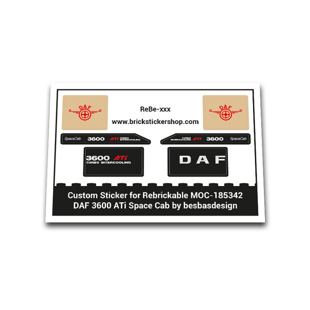 Custom Sticker for Rebrickable MOC-185342 - DAF 3600 ATi Space Cab by besbasdesign