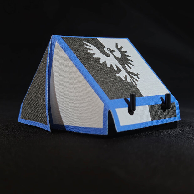 Custom Stof - Castle Tent met Black Falcon Patroon