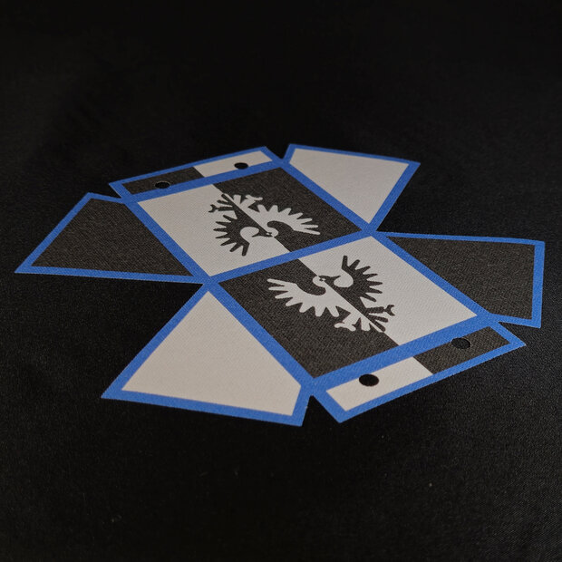 Custom Stof - Castle Tent met Black Falcon Patroon