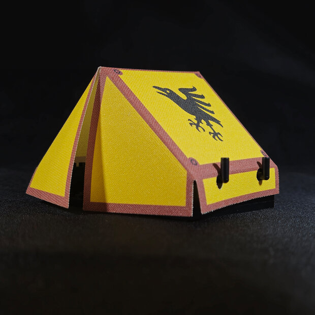 Custom Stof - Castle Tent met Raven Knight Patroon
