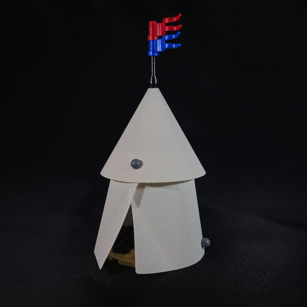 Custom Stof - Castle Pavilion Tent met Tan Background