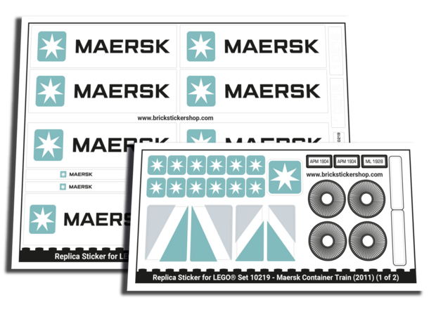 Replica Sticker voor Set 10219 - Maersk Container Train