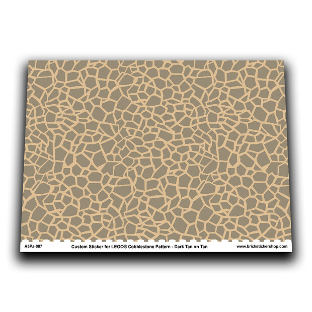 A5 sheet with Cobblestone Pattern Dark Tan on Tan