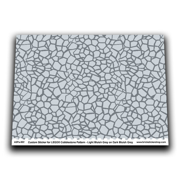A5 sheet with Cobblestone Pattern Light Bluish Grey on Dark Bluish Grey