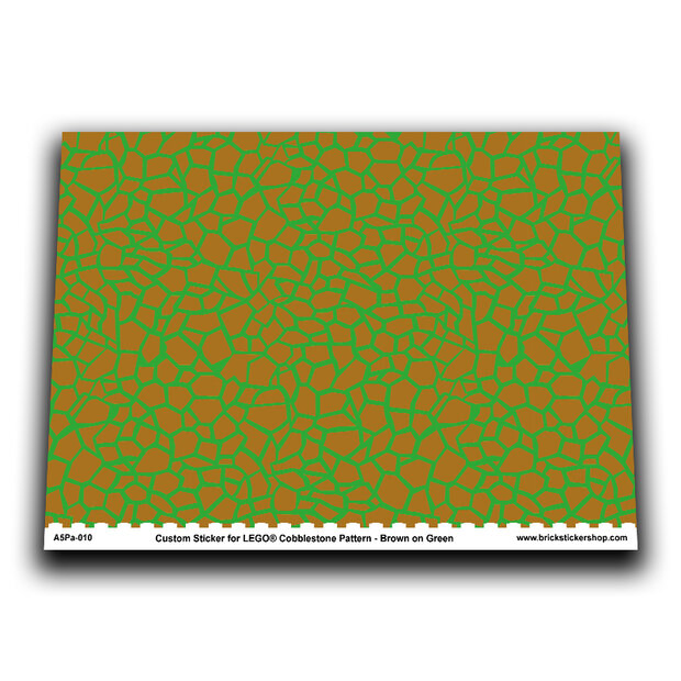 A5 sheet with Cobblestone Pattern Brown on Green