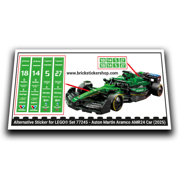 Alternative Sticker for Set 77245 - Aston Martin Aramco AMR24 Car