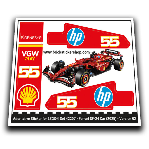 Alternative Sticker for Set 42207 - Ferrari SF-24 Car (Versie 02)