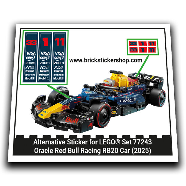 Alternative Sticker for Set 77243 - Oracle Red Bull RB20 Car