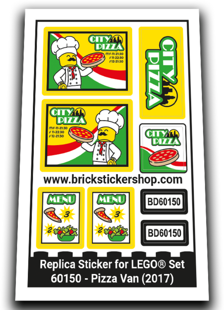 Replacement Sticker for Set 60150 - Pizza Van