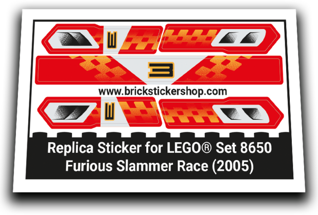 Replacement Sticker for Set 8650 - Furious Slammer Racer