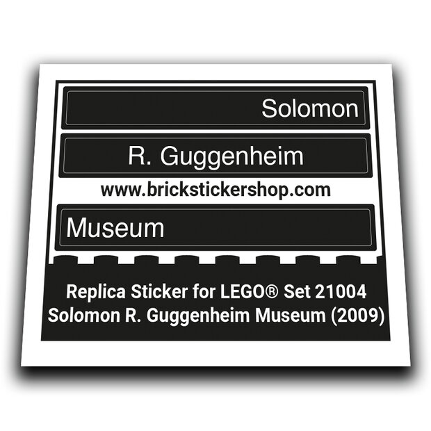 Replacement Sticker for Set 21004 - Solomon R. Guggenheim Museum