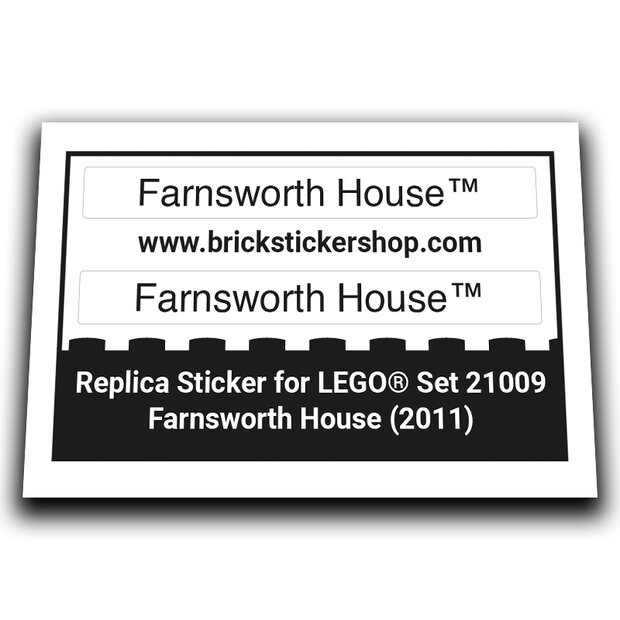 Replacement Sticker for Set 21009 - Farnsworth House