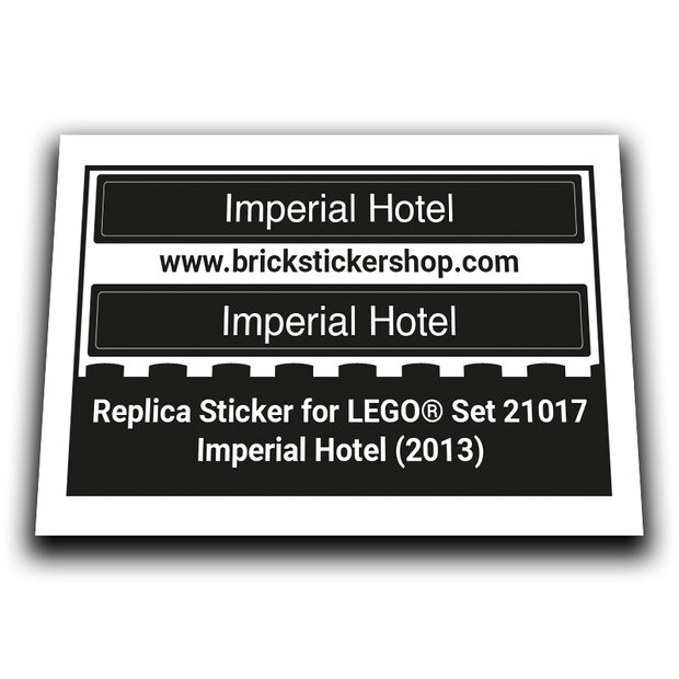 Replacement Sticker for Set 21017 - Imperial Hotel