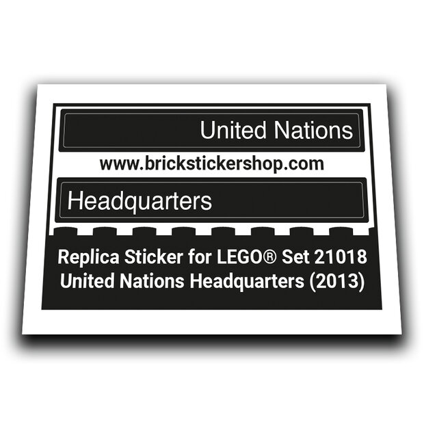 Replacement Sticker for Set 21018 - United Nations Headquarters