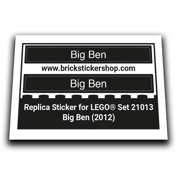 Replacement Sticker for Set 21013 - Big Ben