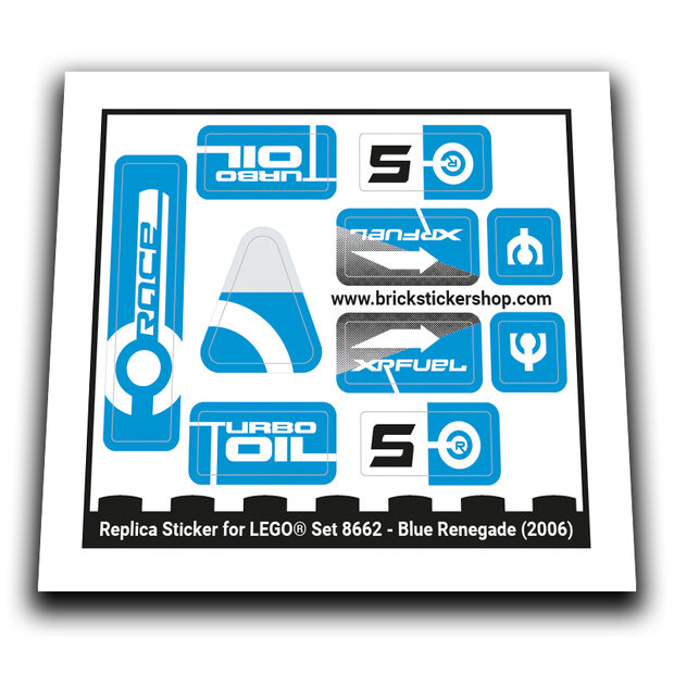 Replacement Sticker for Set 8662 - Blue Renegade