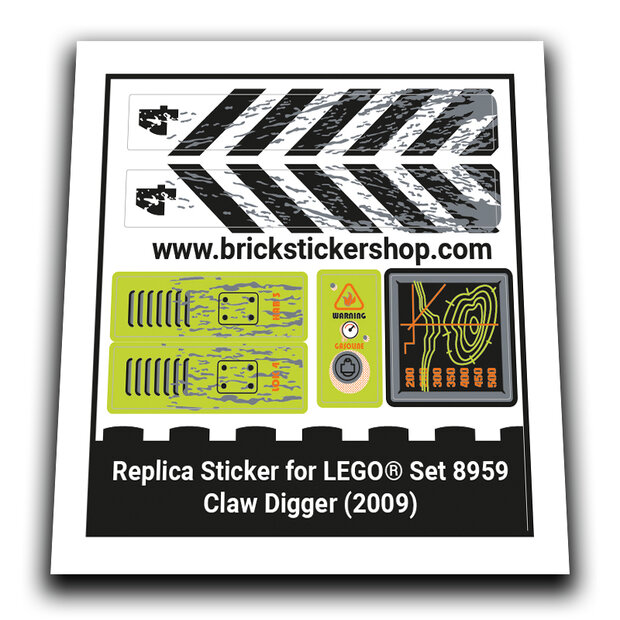 Replacement Sticker for Set 8959 - Claw Digger