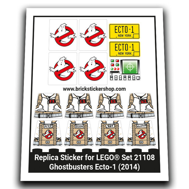 Replacement Sticker for Set 21108 - Ghostbusters Ecto-1