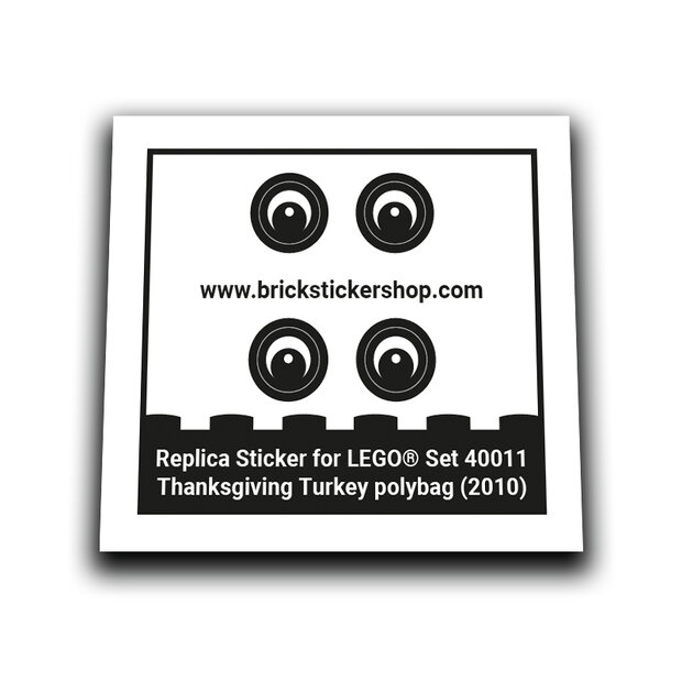 Replacement Sticker for Set 40011 - Thanksgiving Turkey polybag