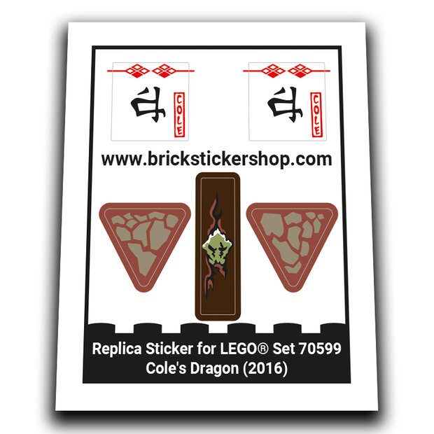 Replacement Sticker for Set 70599 - Cole&#039;s Dragon