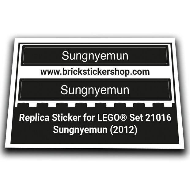 Replacement Sticker for Set 21016 - Sungnyemun