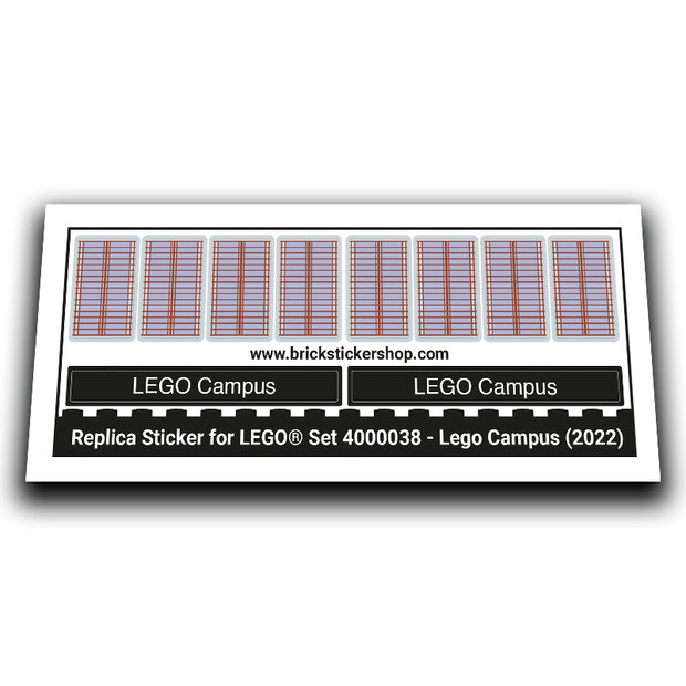 Replacement Sticker for Set 4000038 - Lego Campus