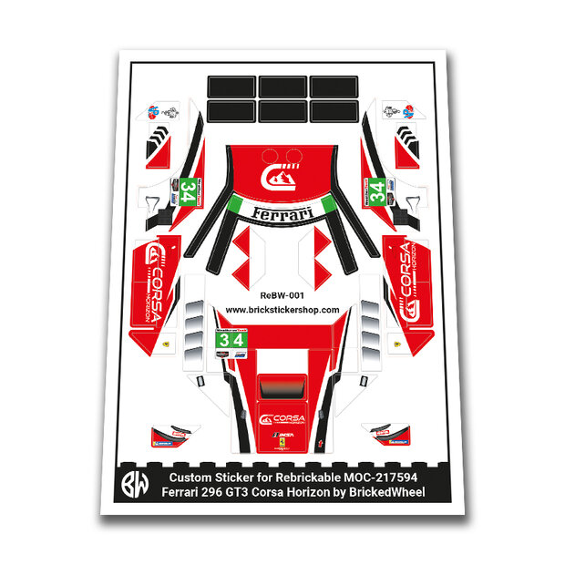 Custom Sticker - FERRARl 296 GT3 Corsa Horizon by BrickedWheel