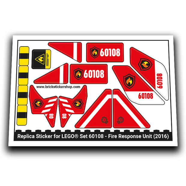 Replacement Sticker for Set 60108 - Fire Response Unit