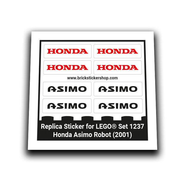 Replacement Sticker for Set 1237 - Honda Asimo Robot