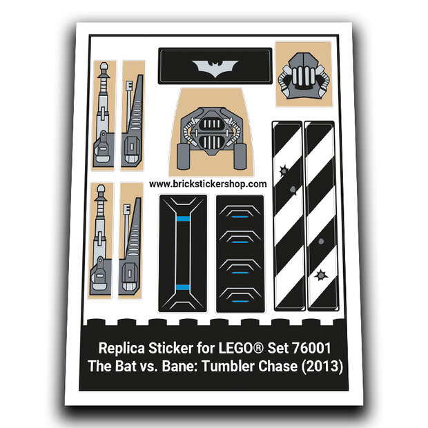 Replacement Sticker voor Set 76001 - The Bat vs Bane - Tumbler Chase