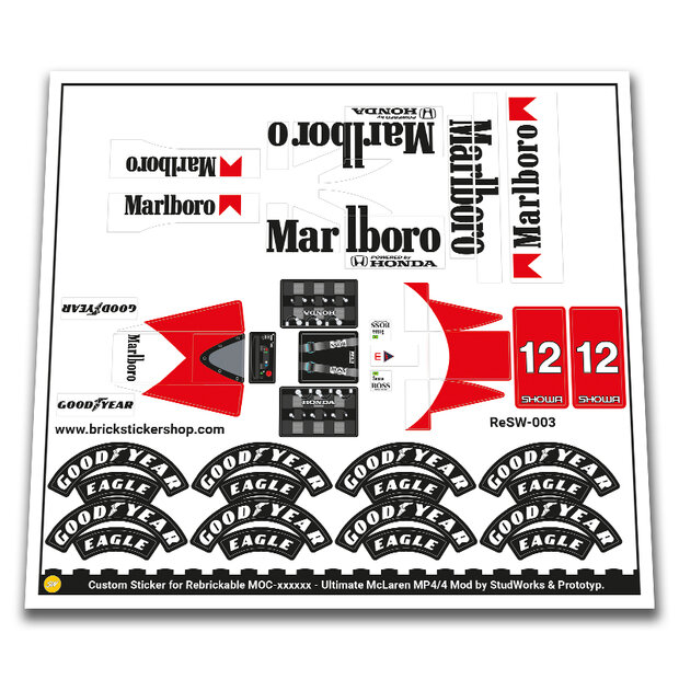 Custom Sticker - Ultimate McLaren MP4/4 Mod by StudWorks &amp; Prototyp. (Marlboro Version)