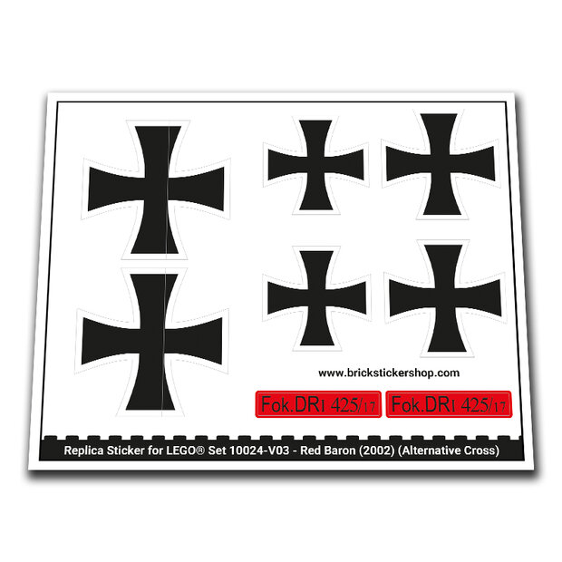 Replacement Sticker for Set 10024 - Red Baron (Alternative Cross)
