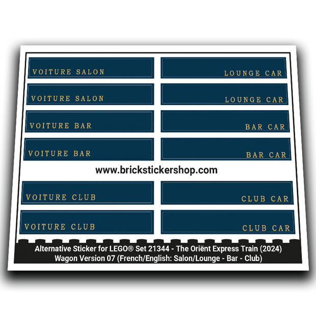 Alternative Sticker for Set 21344 - The Orient Express Train (Version 7)