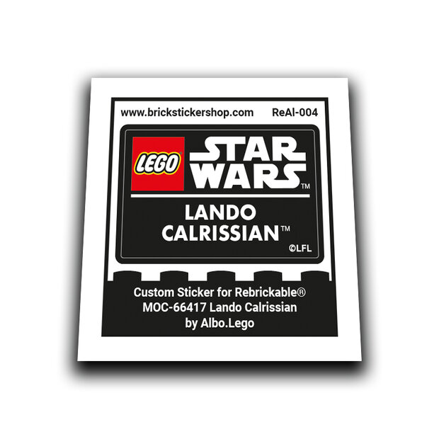 Custom Sticker - Lando Calrissian &ndash; SW Lego Helmet Collection style by Albo.Lego