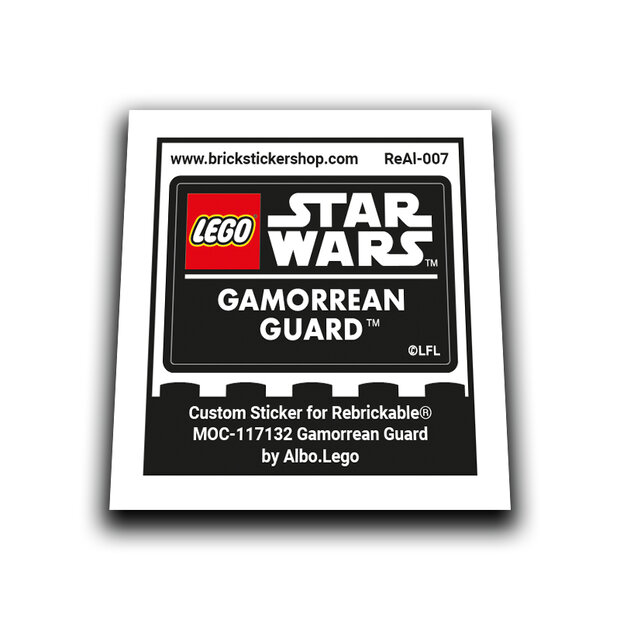 Custom Sticker - Gamorrean Guard &ndash; SW Lego Helmet Collection style by Albo.Lego