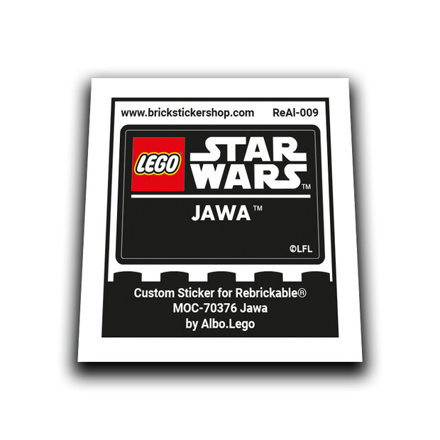 Custom Sticker - Jawa &ndash; SW Lego Helmet Collection style by Albo.Lego