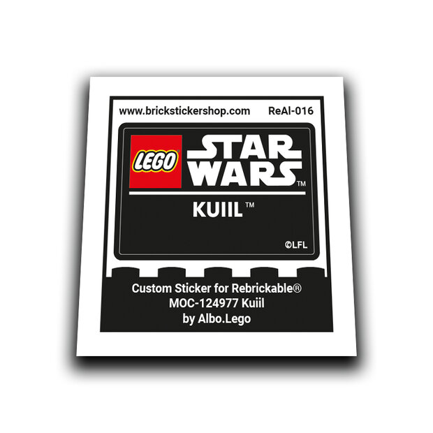 Custom Sticker - Kuiil &ndash; SW Lego Helmet Collection style by Albo.Lego