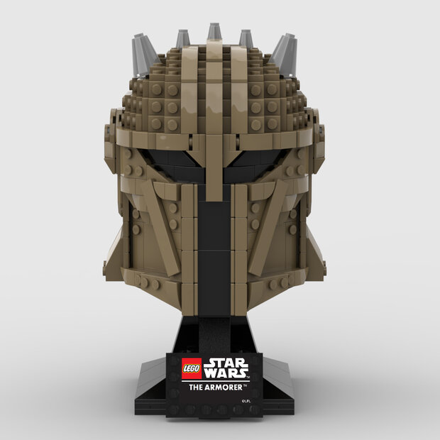 Custom Sticker - The Armorer &ndash; SW Lego Helmet Collection style by Albo.Lego