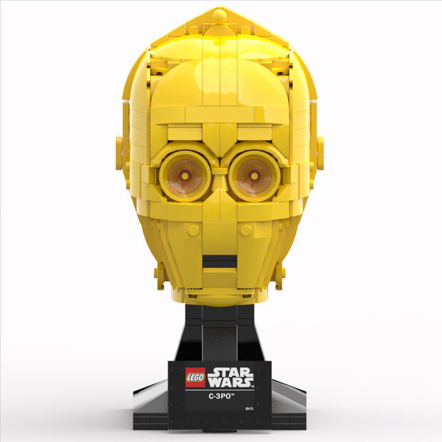 Custom Sticker - C-3PO &ndash; SW Lego Helmet Collection style by Albo.Lego