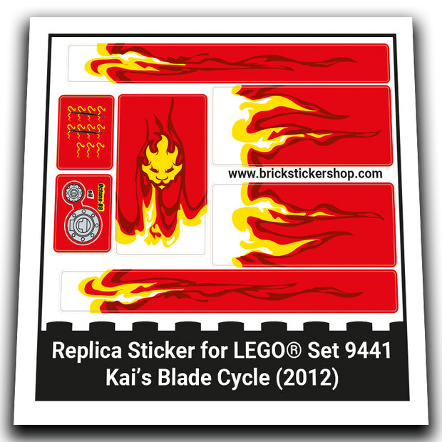Replacement Sticker voor Set 9441 - Kai&#039;s Blade Cycle