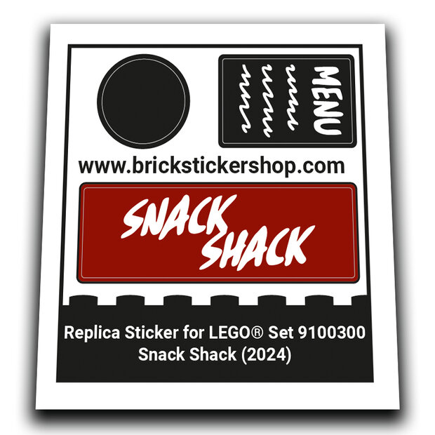 Replacement Sticker for Set 910030 - Snack Shack