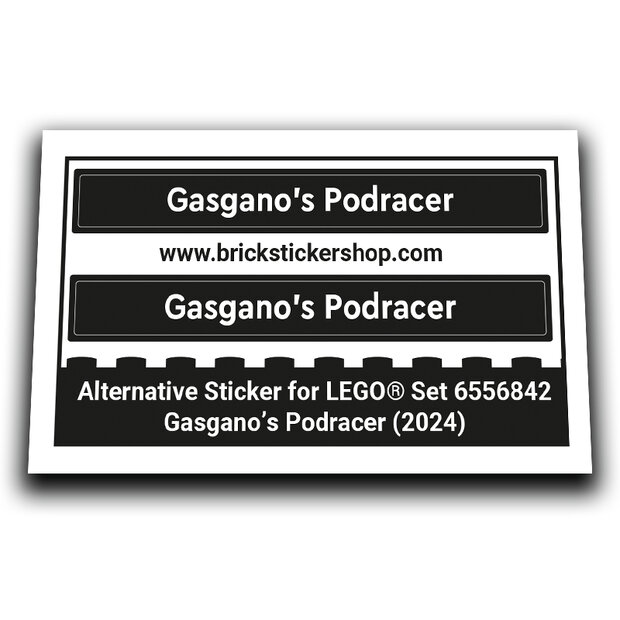Replacement Sticker for Set 6556842 - Gasgano&#039;s Podracer