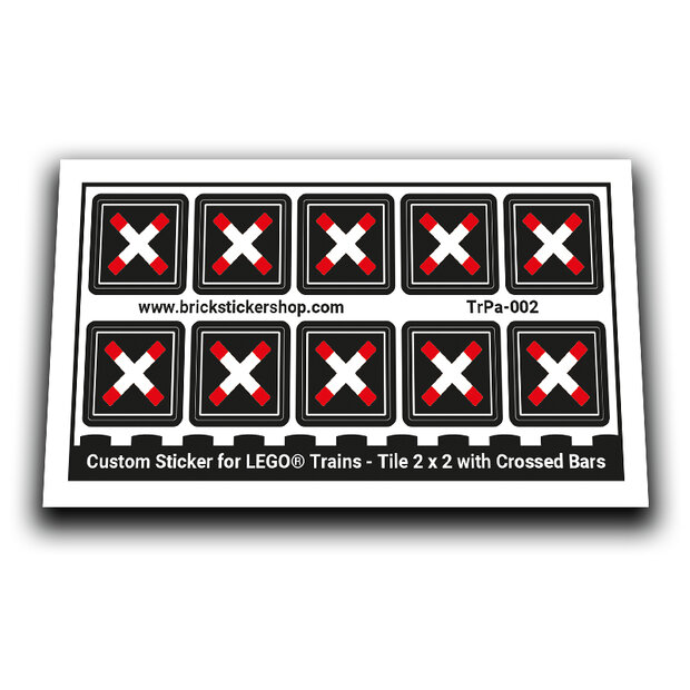 Custom Sticker - Tile 2 x 2 with Crossed Bars